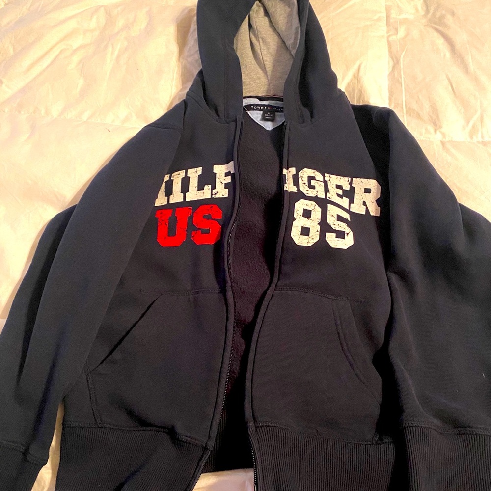 Tommy Hilfiger boys Medium Navy Blue zip hoodie